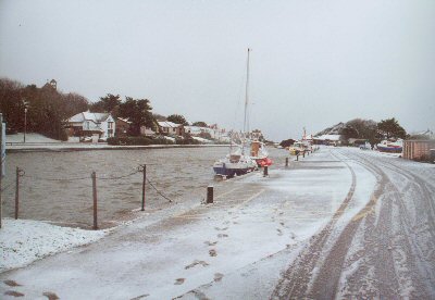 Bude lower basin with a wintry coating of snow - unusual!