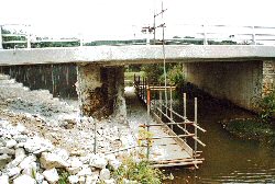 Widening bridge to provide footpath under the A39