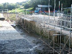 Restoration work on the sea lock at Annery